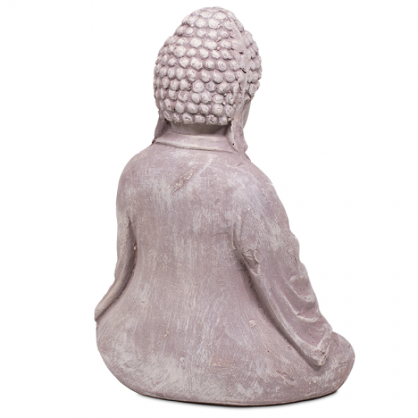 Buddha mit Glas Zementfarben